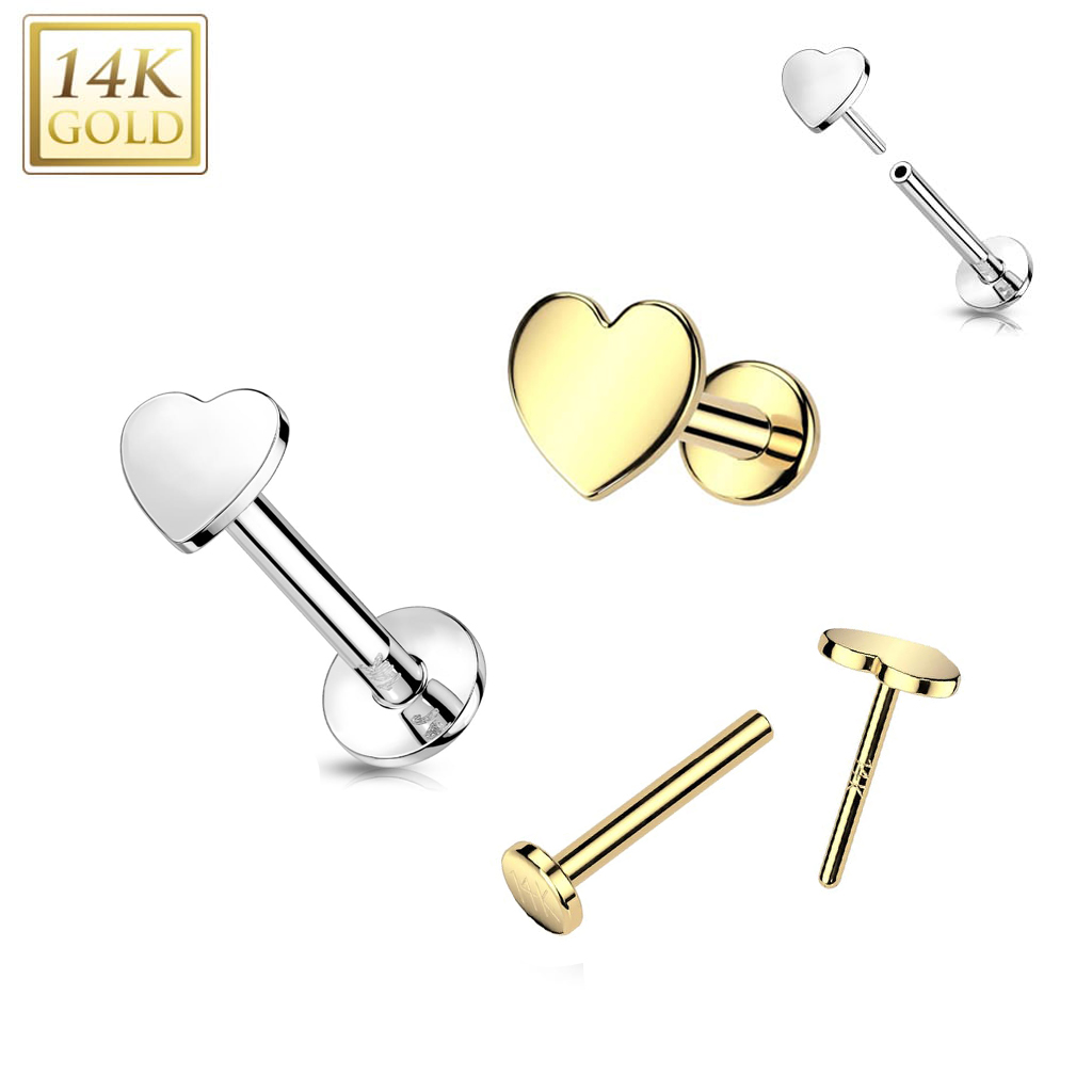 Labret Heart Gold
