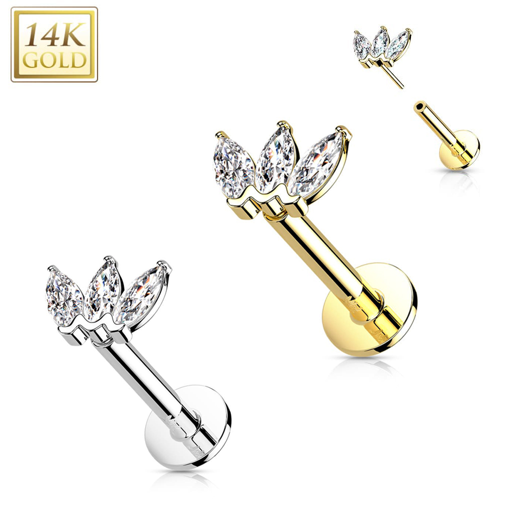 Labret Lotus Gems Gold