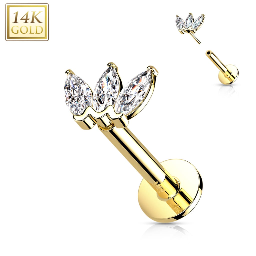 Labret Lotus Gems Gold