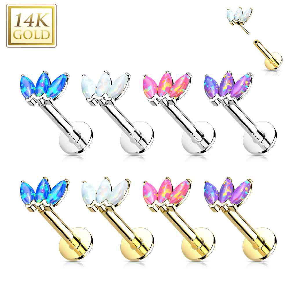 Labret Lotus Opal Gold