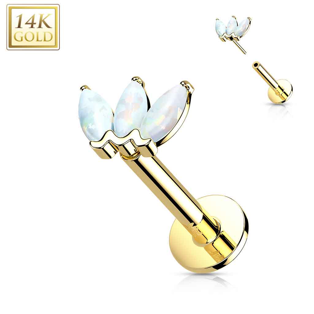 Labret Lotus Opal Gold1