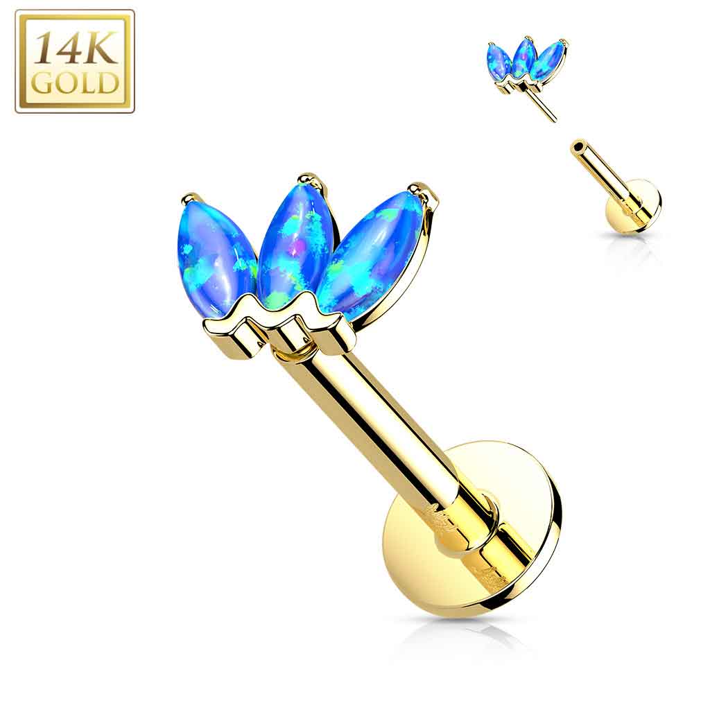 Labret Lotus Opal Gold7