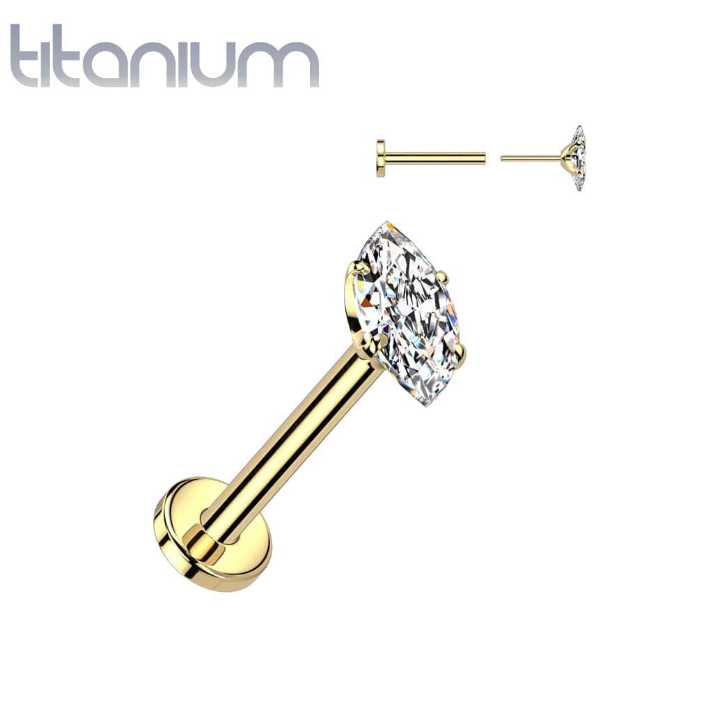 Labret Marquise Gems Titanium1