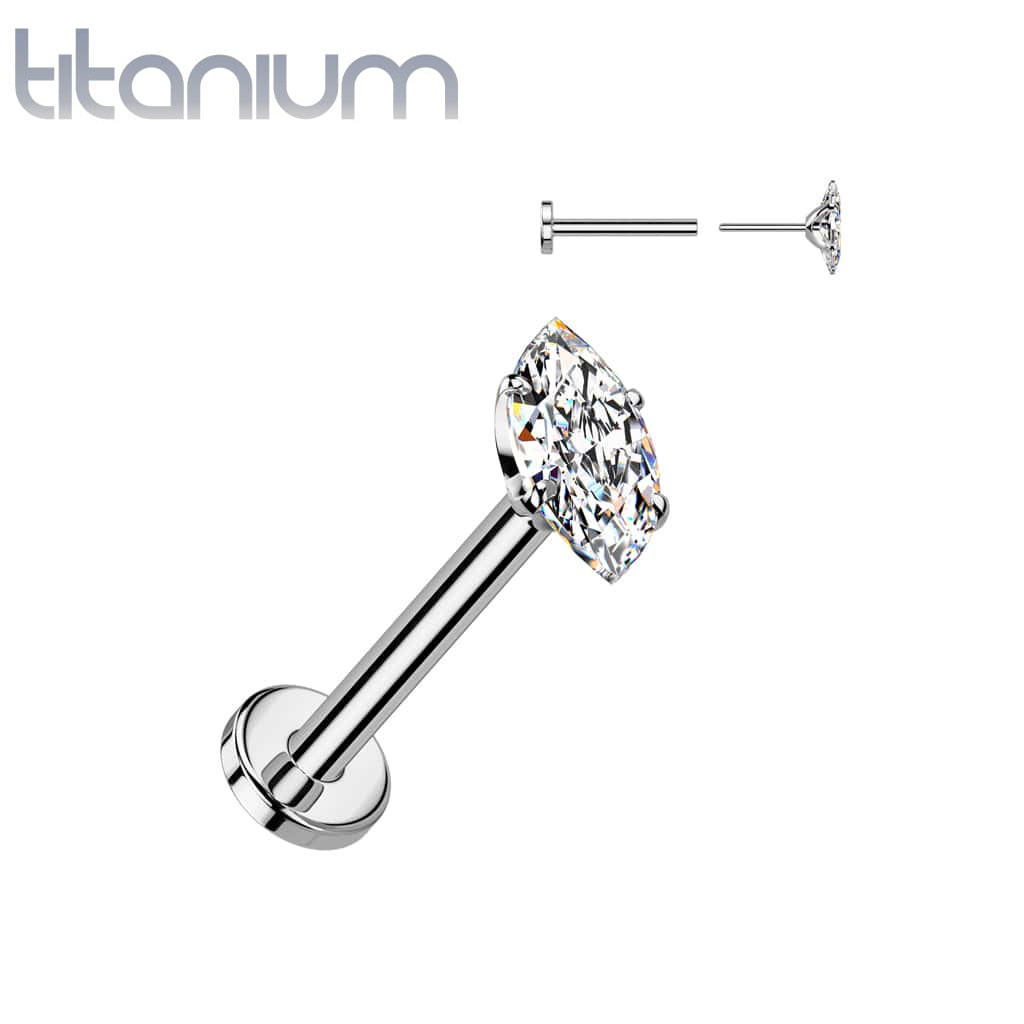 Labret Marquise Gems Titanium2