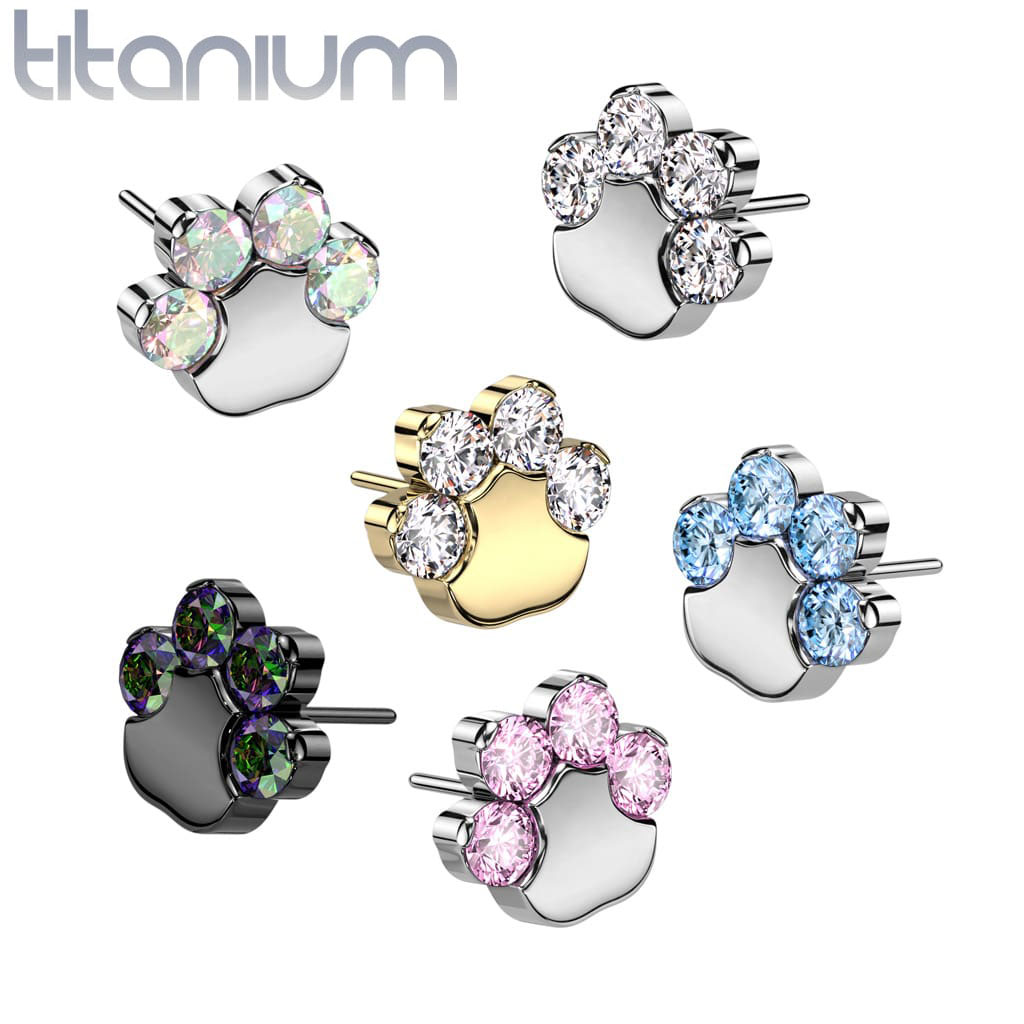 Labret Paw Gem Titanium