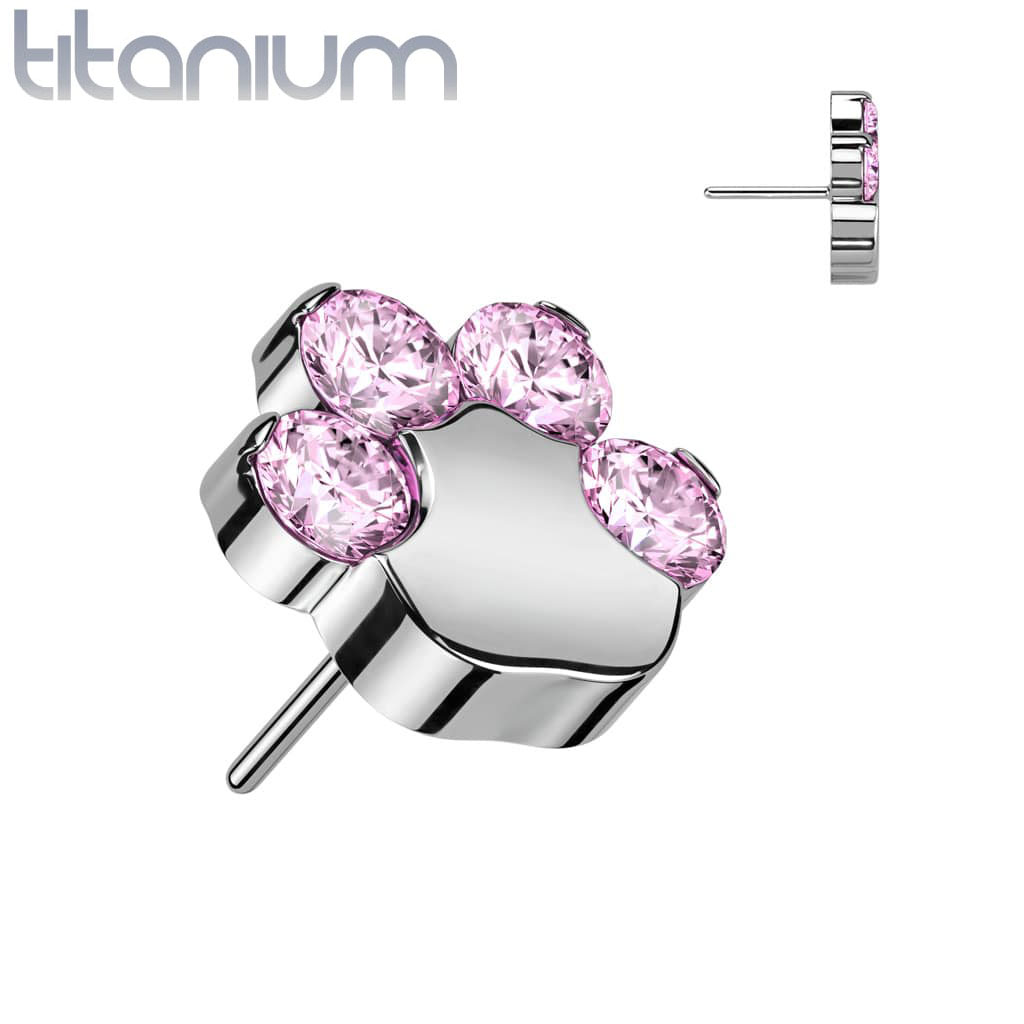 Labret Paw Gem Titanium4