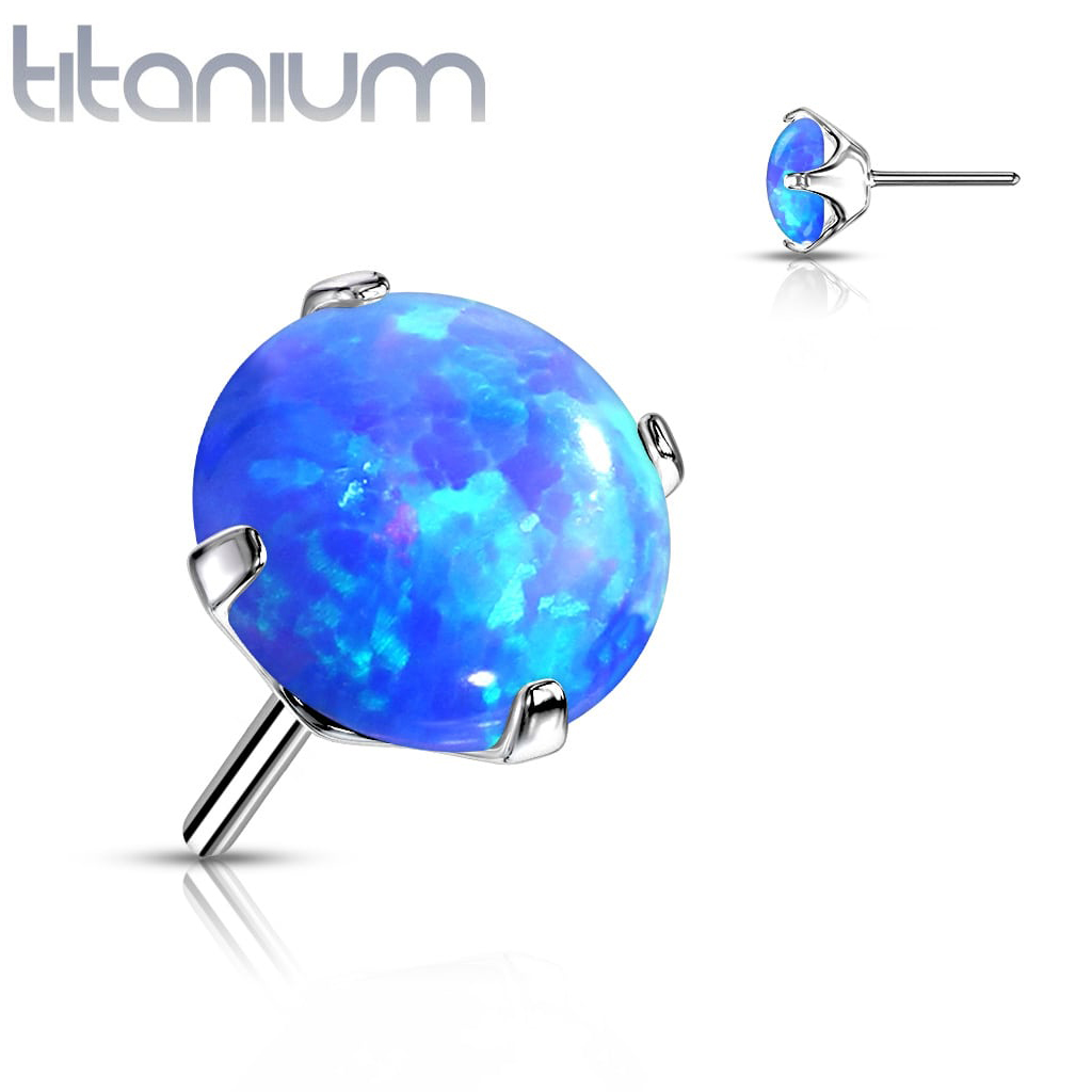Nose Push Opal Prong Titanium4