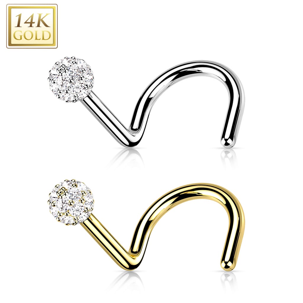 Nose Screw Gem Prong Gold