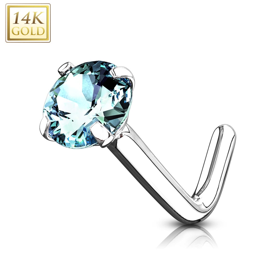 Nose Stud L Prong Gold3
