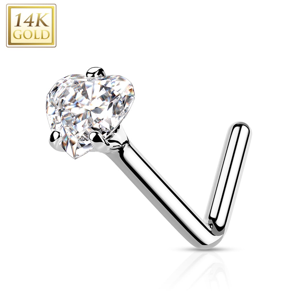 Nose Stud Heart L Gold2