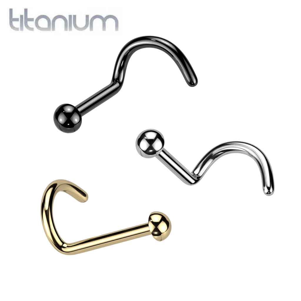 Nose Stud Screw Dome Titanium