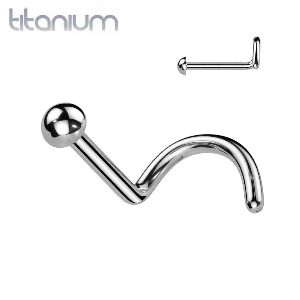 Nose Stud Screw Dome Titanium1