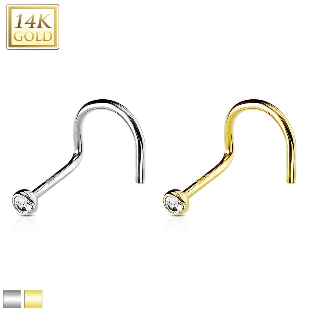 Nose Stud Screw Gem Gold