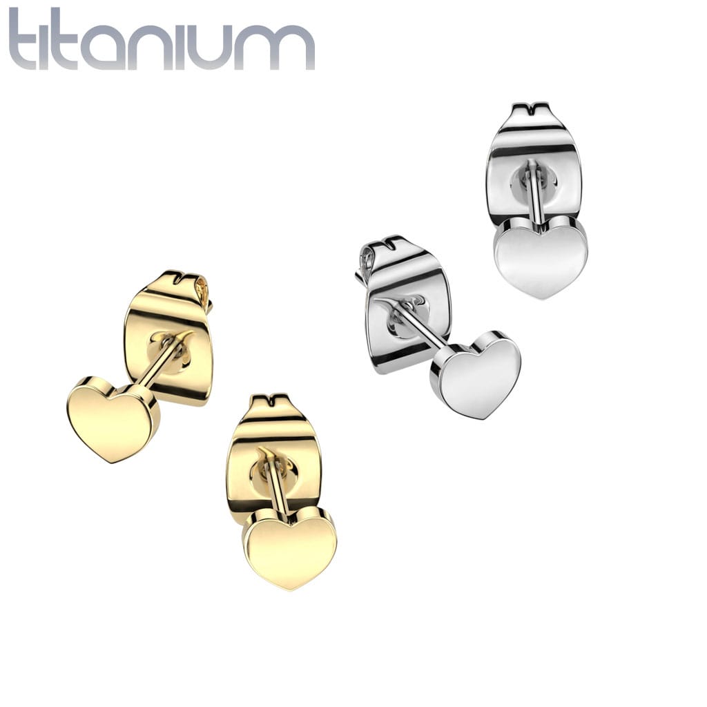 Stud Heart Titanium